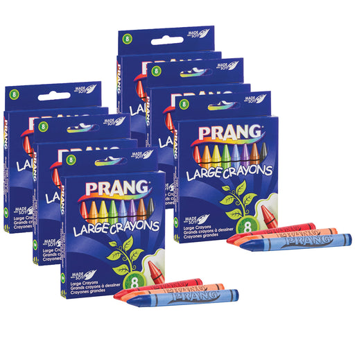 (6 Pk) Soybean Crayons Large 8 Colors Prang