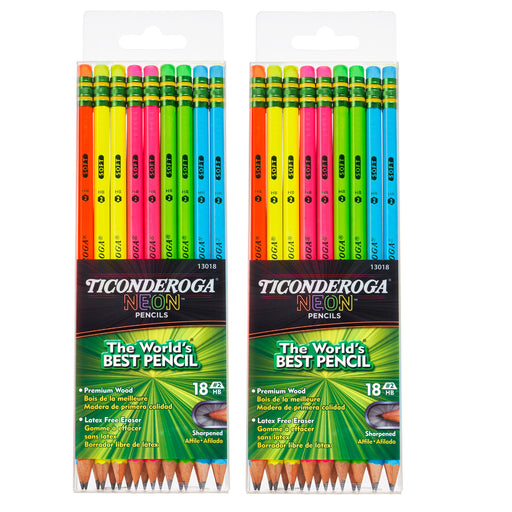 (2 Pk) Ticonderoga Neon Pencil 18 Ct