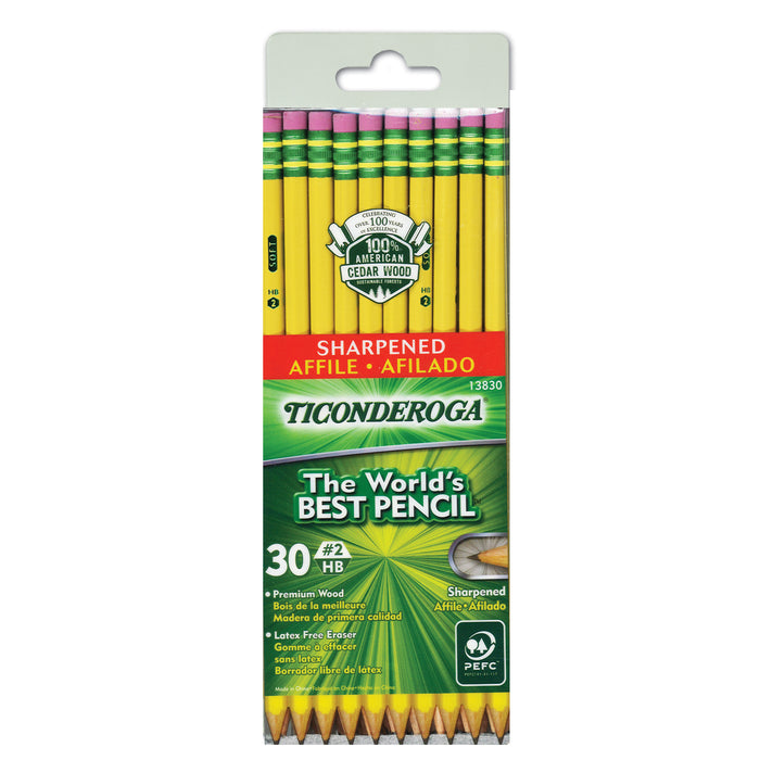 (2 Pk) Ticonderoga No 2 Presharpen 30 Per Pk