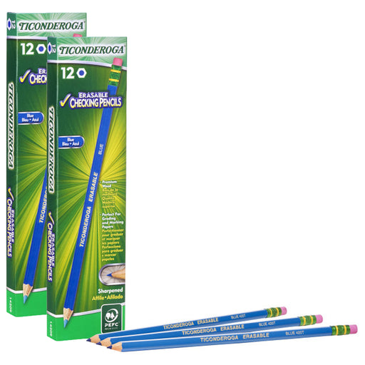 (2 Pk) Erasable Colored Pencils Blue Ticonderoga