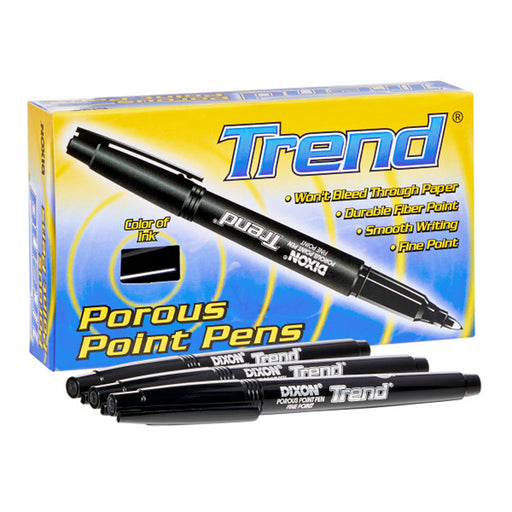 Trend Porous Point Pens 12 Ct Black