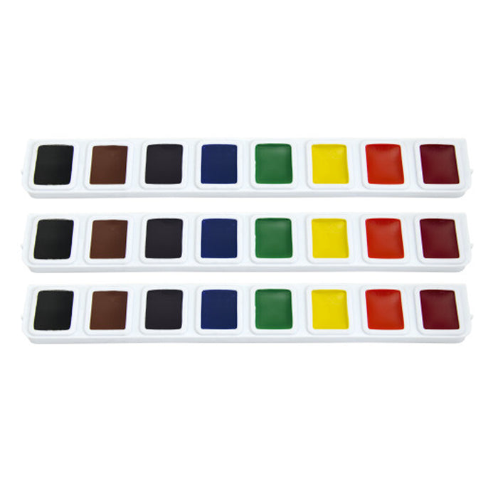(3 Bx) Half Pan Watrclor Refill 3 Sts-box 8 Colors