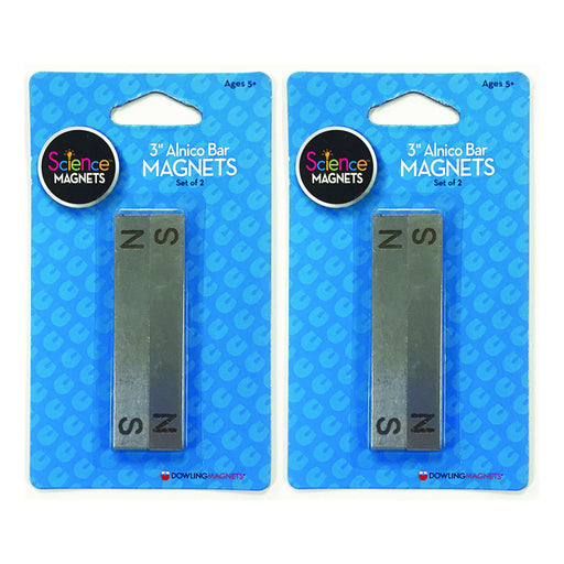 (2 Pk) Alnico Bar Magnets 3in 2-pk