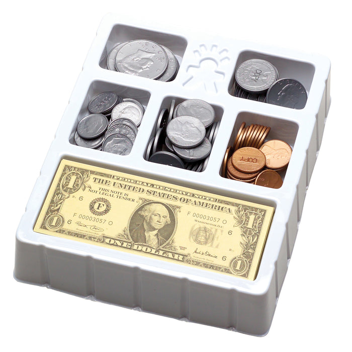 Lets Pretend Play Money Coins & Bills Tray