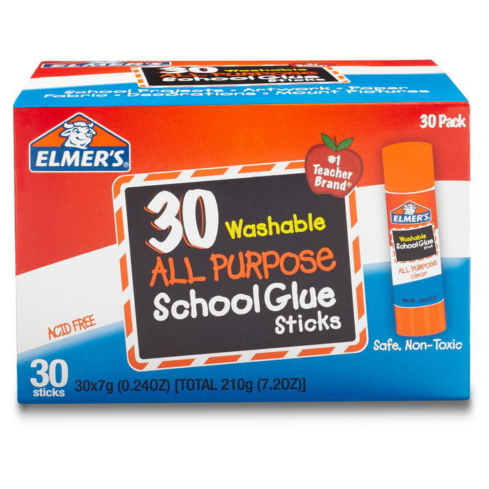 Elmers 30pk School Glue Sticks All Purpose Washable