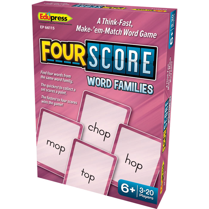 Four Score Card Game: Word Families, Pack of 3