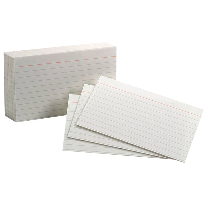 (2 Pk) Ruled Index Cards 100ea 3x5 White 10 Per Pk