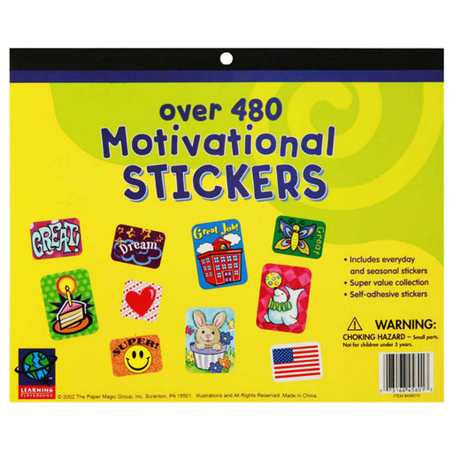 (3 Ea) Jumbo Motivational Sticker Book 480 Per Bk