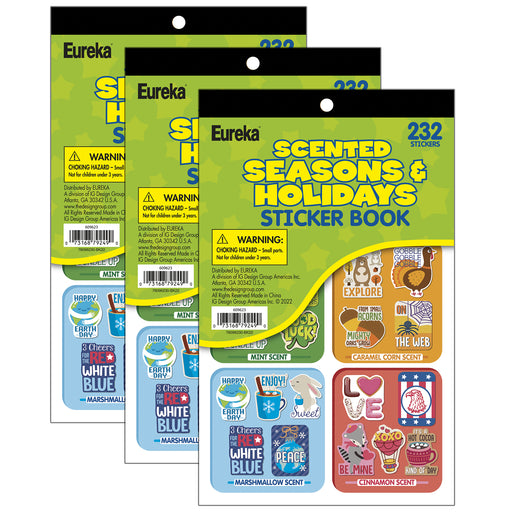 (3 Ea) Seasons & Holiday Stickrbook Scented