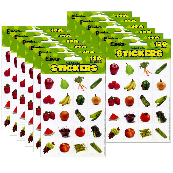 (12 Pk) Fruits And Vegetables Photo Theme Stickers