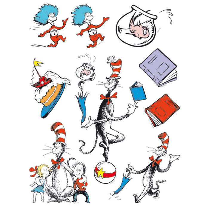 (12 Pk) Cat In The Hat Characters 12x17 Window Clings