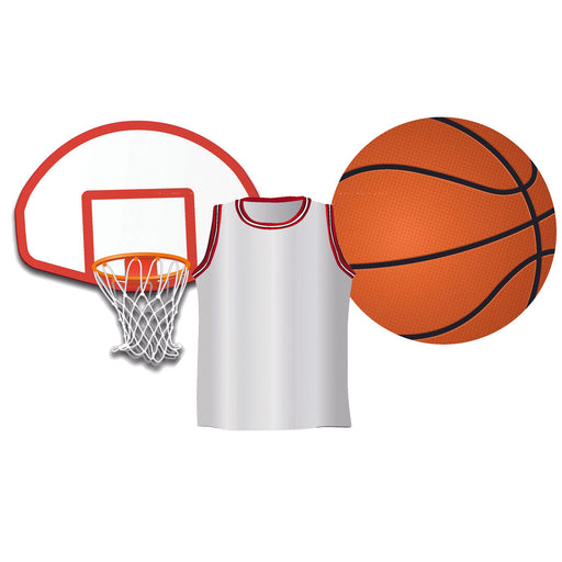 (6 Pk) Basketball Assorted Cut Outs
