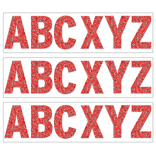 (3 Pk) Red Bandana 7 Deco Letters