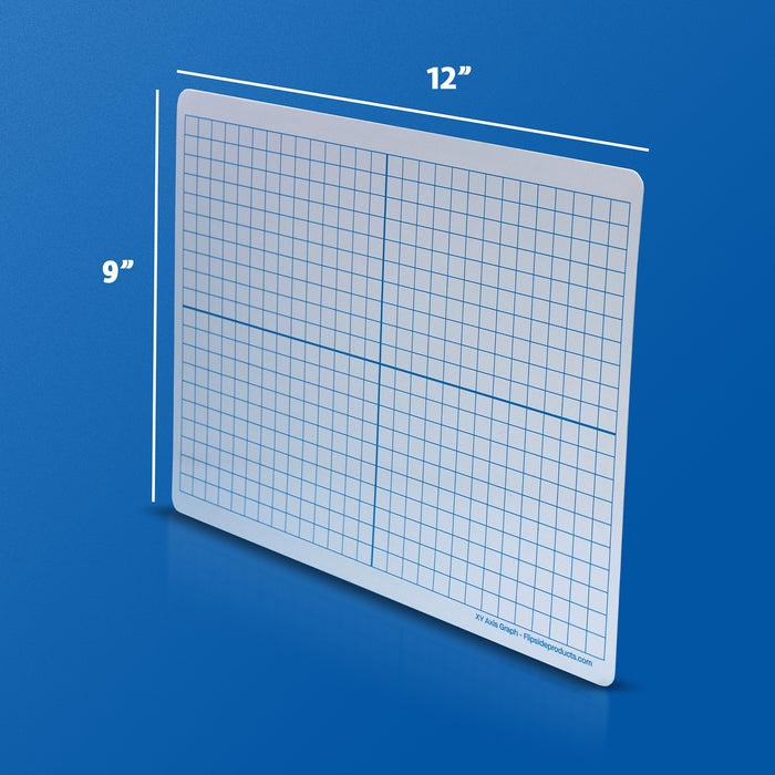 Magnetic Dry Erase Learning Mat, Two-Sided XY Axis-Plain, 9" x 12", Pack of 12