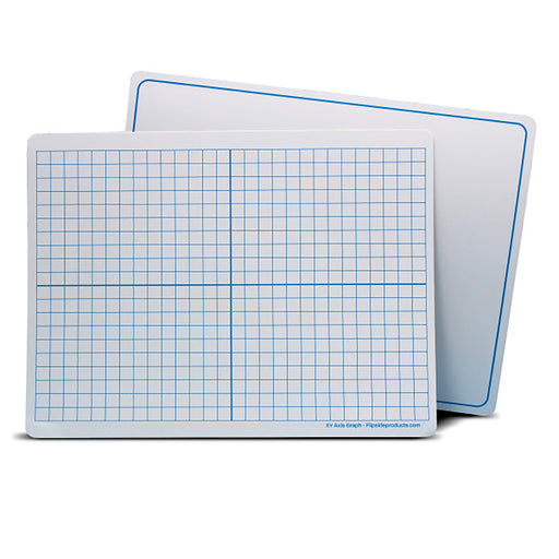 Dry Erase Learning Mat, Two-Sided XY Axis-Plain, 9" x 12", Pack of 24