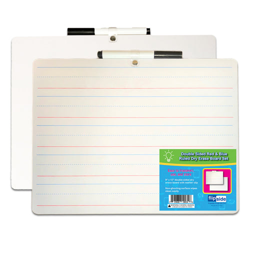 (3 Ea) Primary Ruled Dry Erase Board W- Marker