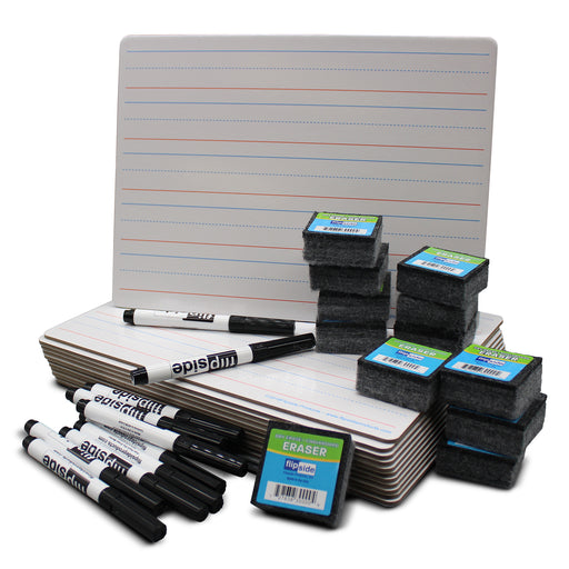 12ct Magnet Dryerase Board 2-side W-markers & Erasers