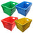 Primary Assorted Plastic Storage Postal Tote - 4 Pack