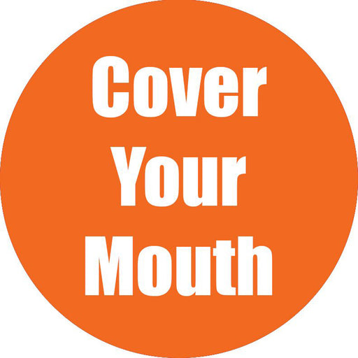 Cover Your Mouth Orange Anti-slip Floor Sticker 5pk