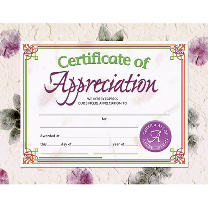 (3 Pk) Certificates Of Appreciation Inkjet Laser 8.5x11 30 Per Pk