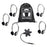 Galaxy™ Econo-Line of Sack-O-Phones with 5 Personal-Sized HA2 Headphones, Starfish Jackbox and Carry Bag