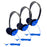 Personal On-Ear Stereo Headphone, Blue, Pack of 3