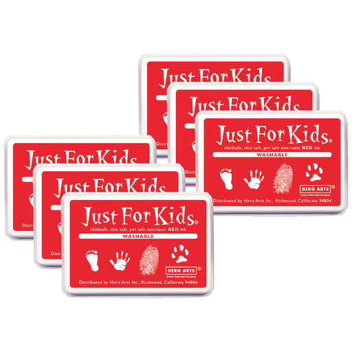 (6 Ea) Just For Kids Washable Red