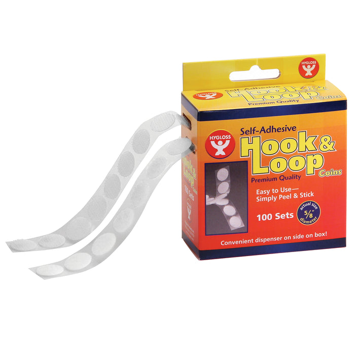 Hook & Loop Fastener 5-8 Coins 100 Sets