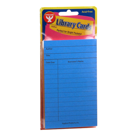 Bright Library Cards 500ct Asst Colors