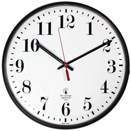 12.75in Blk Slimline Clock Std Num 12in Dial Quartz Movement