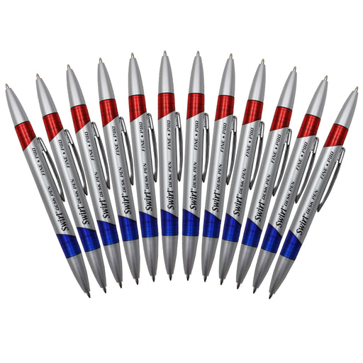 (2 Dz) Swirl Desk Pens Red-blue 12 Per Pk