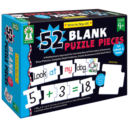 Write-on-wipe-off 52 Blank Puzzle Pieces
