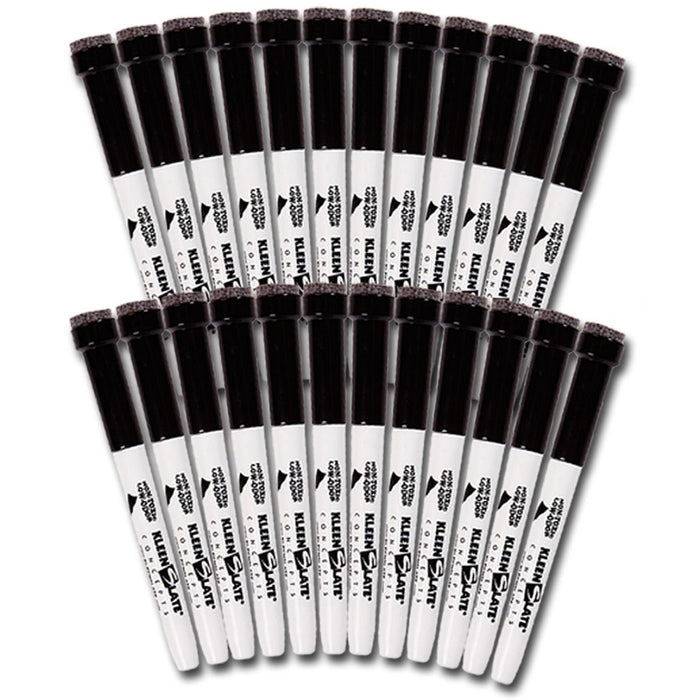 Kleenslate Replacement Markers 24pk Black W- Erasers