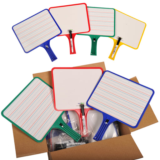 Set Of 10 Blank-lined Paddles Dry Erase