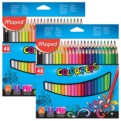 (2 Pk) Triangular Colored Pencils 48pk Colorpeps