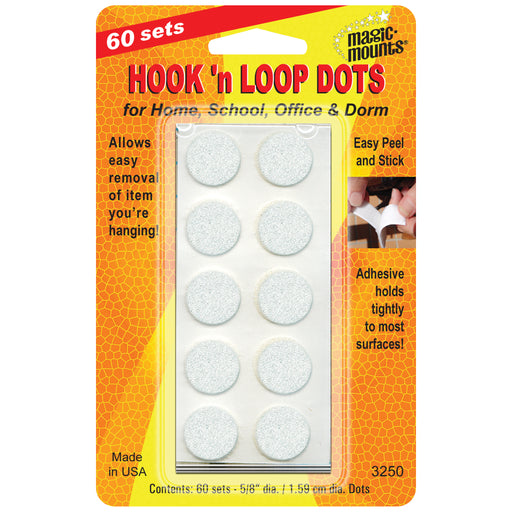 (3 St) Hook N Loop 5-8in Dots 60 Per Set