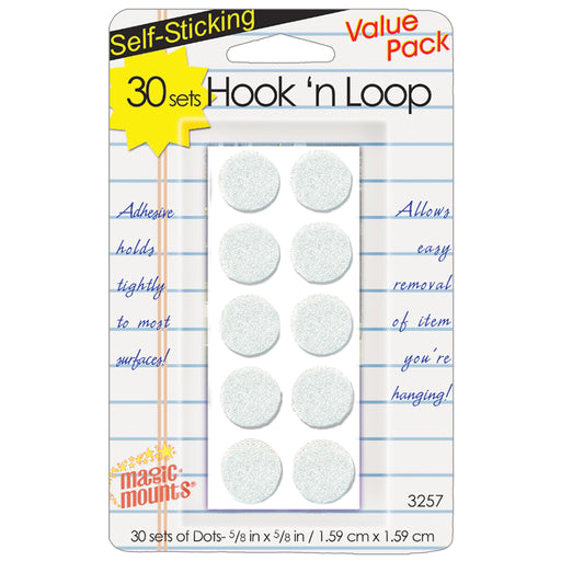 (6 Pk) Hook N Loop 5-8in Dots 30 Sets Per Pk