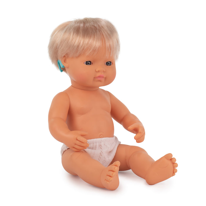 Baby Doll Caucasian Girl Hearing Aid