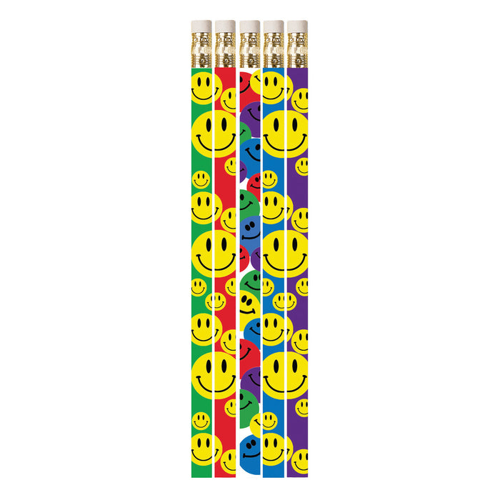 (12 Dz) Happy Face Asst Motivationl Fun Pencils 12 Per Pk