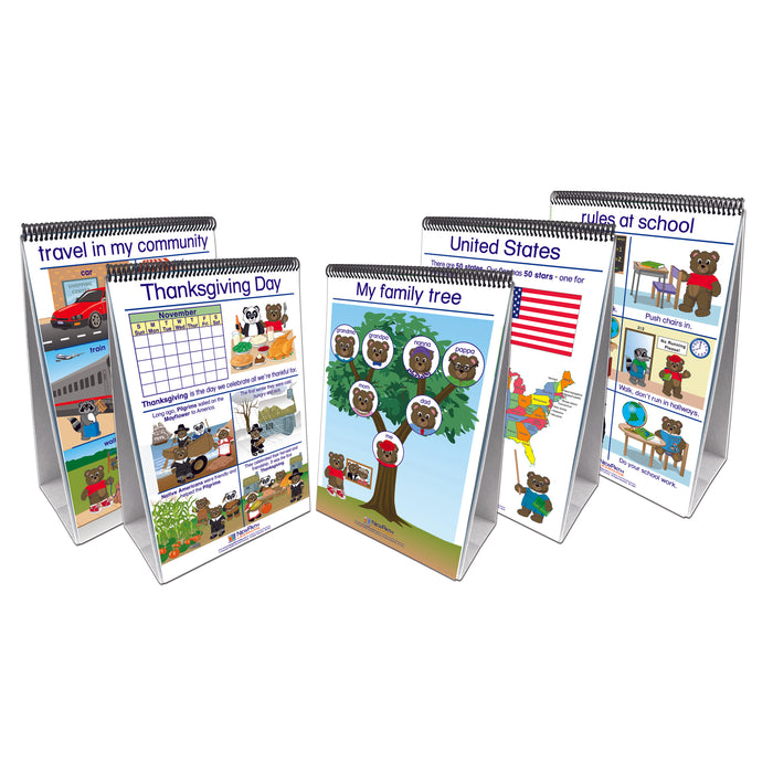 Set Of All 5 Early Childhood Social Studies Readiness Flip Chart