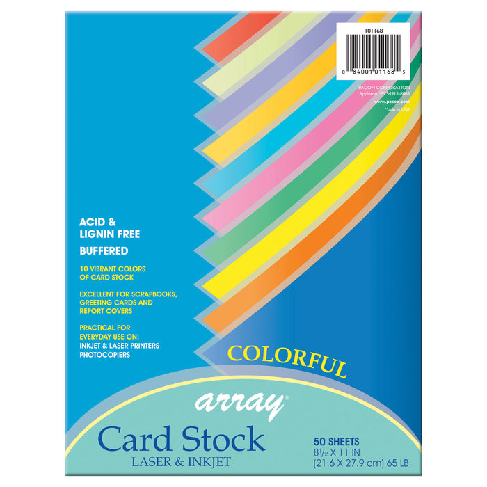 (3 Pk) Pacon Card Stock 8.5x11 Colorful 50 Sheets Per Pack