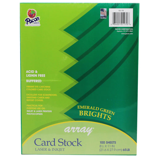 Array Card Stock Brights Emerald Green