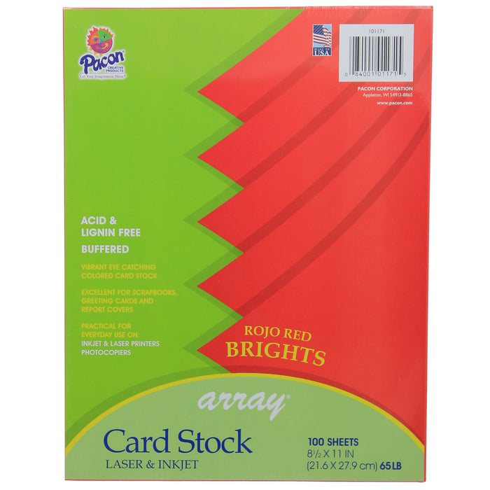 Array Card Stock Brights Rojo Red