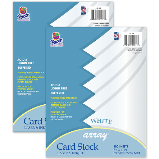 (2 Pk) Card Stock White 100 Sheets Array