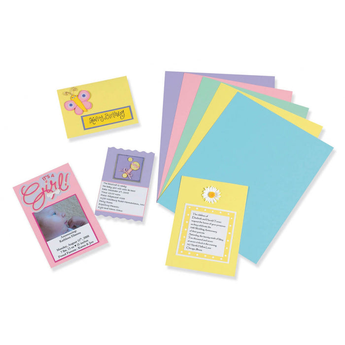 Array Card Stock Pastel 100 Sht 5 Colors 8- 1-2 X 11