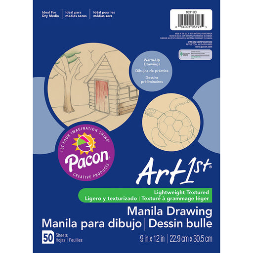 (12 Pk) Cream Manila Drawing Paper 9x12 50shts Per Pk