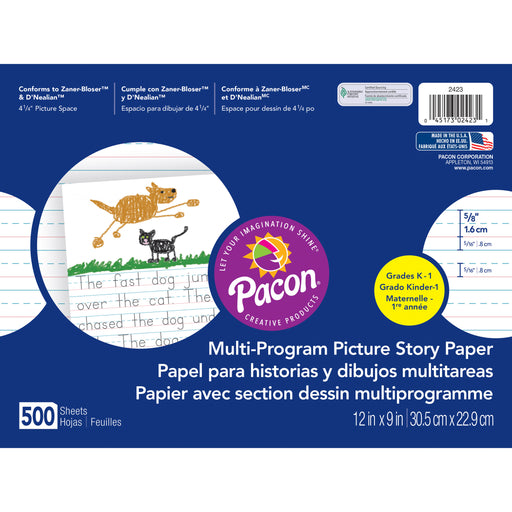 (2 Rm) Picture Story Paper 5-8in Rule 500 Sht Pr Pk 12x9