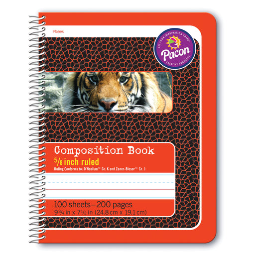 (6 Ea) Composition Book 5-8in Ruled Spiral Bound