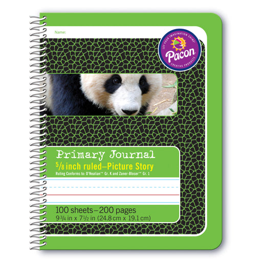 (6 Ea) Primary Journal 5-8in Ruled Picture Story Spiral Bound