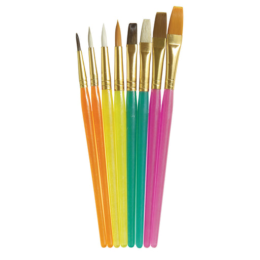 (6 Pk) Acrylic Paint Brush Assortment 8pk